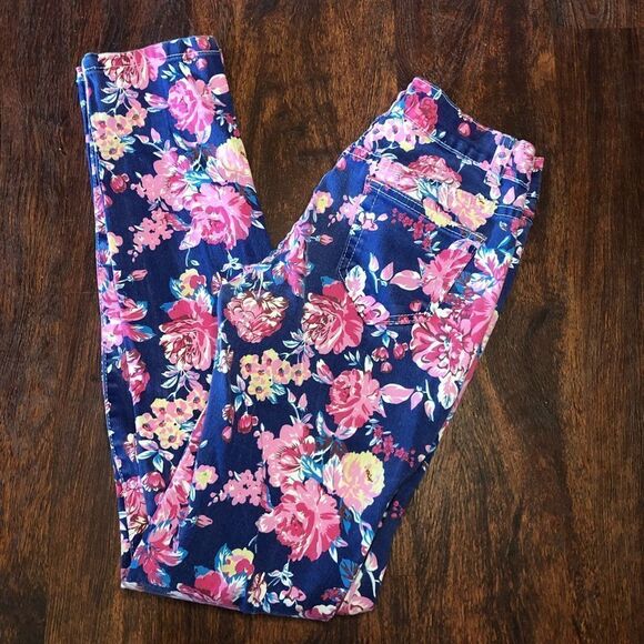 Floral Print Jeans Size 3/4 Skinny Jeans - Picture 1 of 3